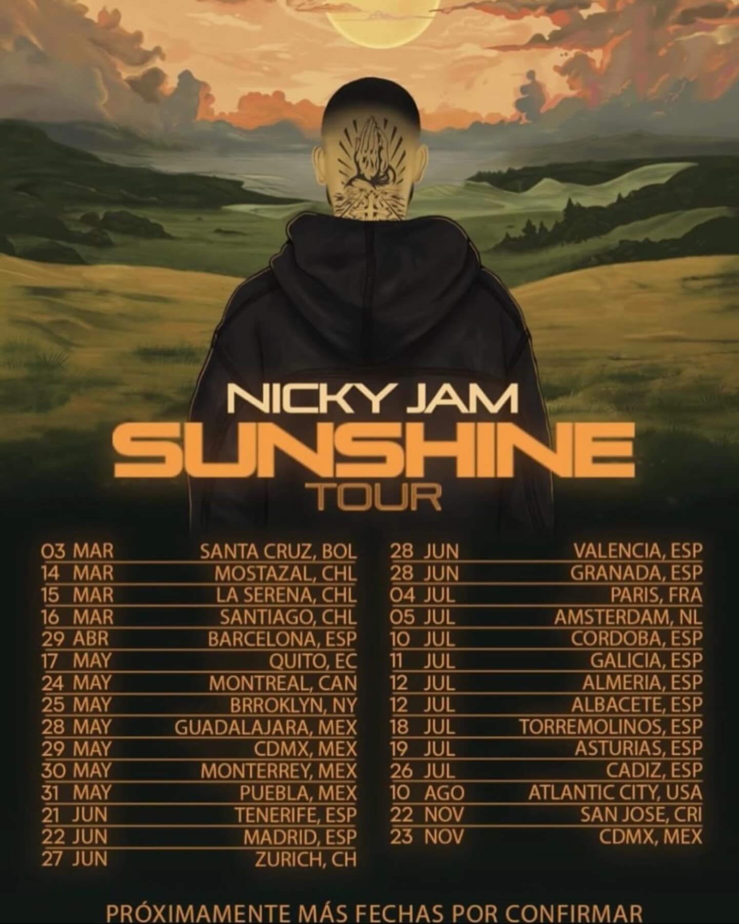 Nicky Jam Sunshine Tour Poster 2025